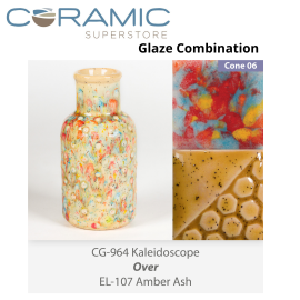 Kaleidoscope - CG964 over EL107 Glaze Combination